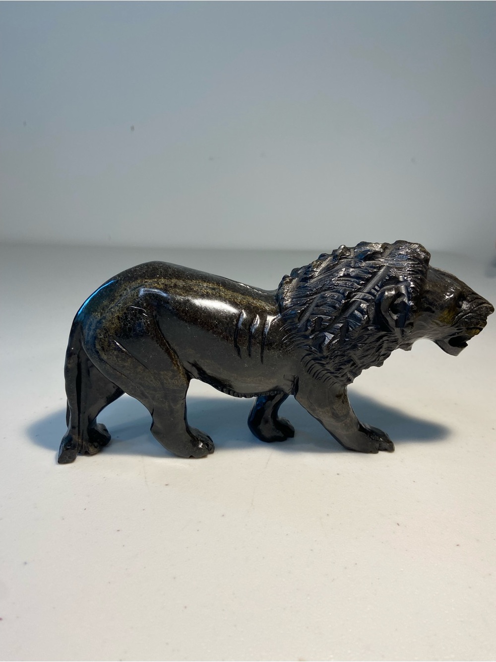 Black Lion Sculpture Figurine - Decorative Home Art